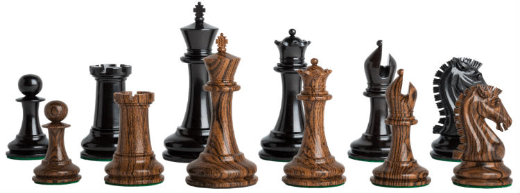 Camaratta Signature Series Cooke Luxury Chess Pieces with Genuine Ebony