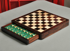 Wooden Travel Chess Set - Indian Rosewood and Maple