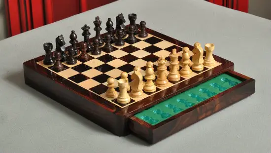 The 12" Magnetic Travel Chess Set - Indian Rosewood and Maple