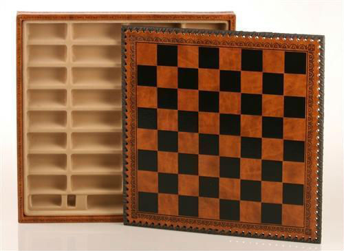 14” Leatherette Cabinet Chess Storage Board