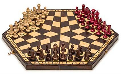 3 Player Wood Chess Set