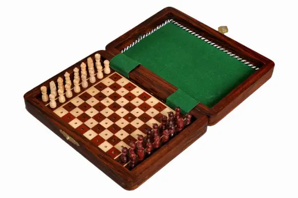 7" Pegged Wood Pocket Chess Set 