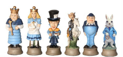 Alice in Wonderland Chess Set Pieces
