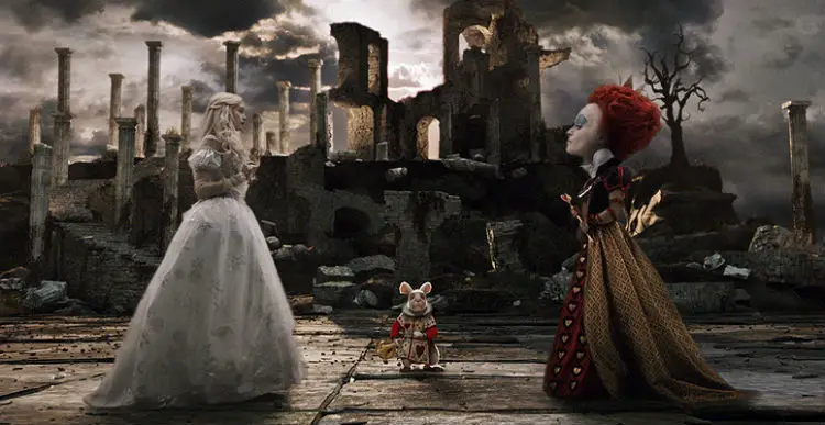 Alice and the Heart Queen from the chess scene in the Alice in Wonderland movie