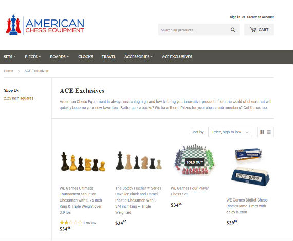 American Chess Equipment Website