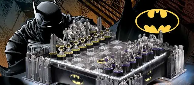 Batman Gotham Cityscape Chess Set with LED Light-Up Board by Noble Collection