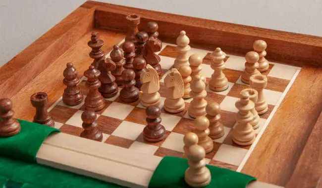 Book Wooden Travel Chess Set 