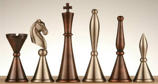 Brass Art Deco Men Chess Pieces