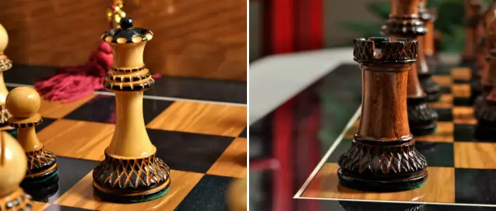 The Burnt Golden Rosewood Grandmaster Series Chess Pieces