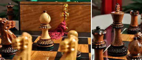 The Burnt Golden Rosewood Grandmaster Series Chess Set