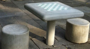 Outdoor Cement Chess Table - Fixed Leg