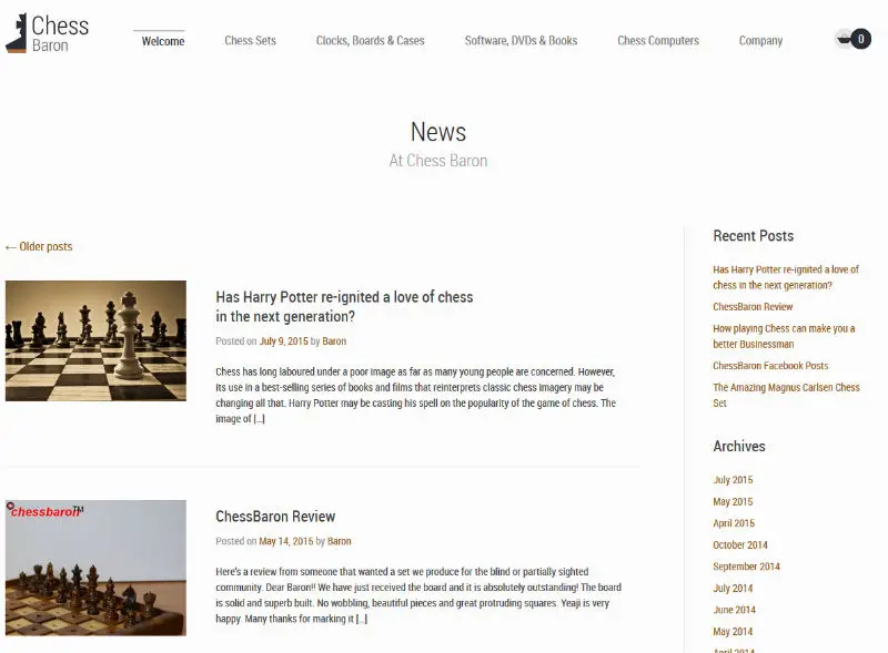 The ChessBaron "News" Page