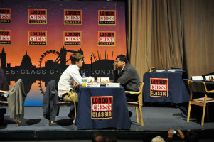 Magnus Carlsen Playing in a chess tournament in london