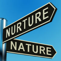 A Street Sign Pointing To Nature & Nurture
