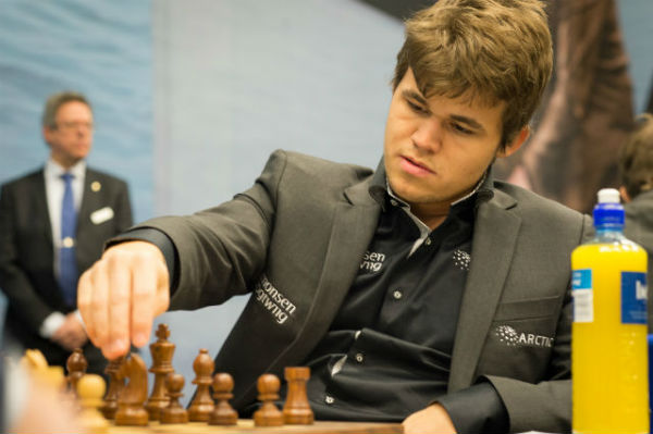 Magnus Carlsen Playing A Chess Game