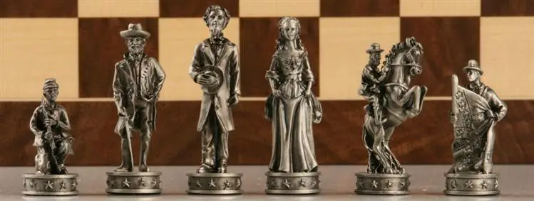 Civil War Chess Pieces Set
