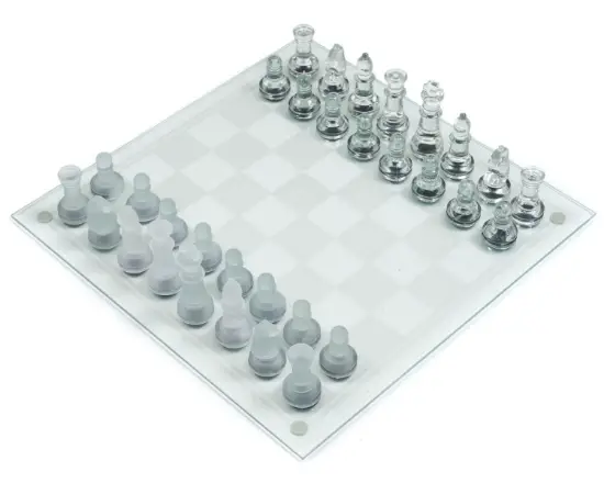 Classic Games Glass Chess and Checkers Set