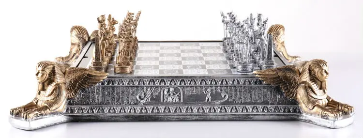 Gold and Silver Egyptian Chess Set