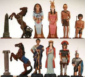Heavy Pewter Egyptian Pieces with 4″ King