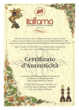 Italfama Certification of Authenticity