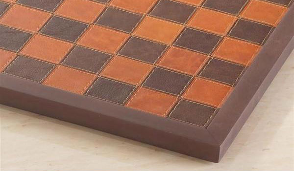 Italy Genuine Leather Framed Chess Board