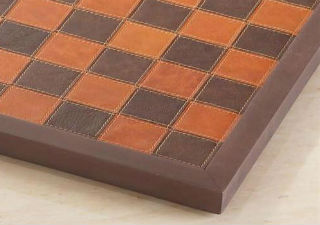  Italy Genuine Leather Framed Chess Board 14.25"