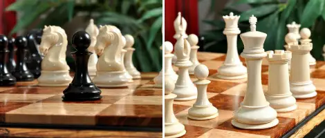 The Mammoth Ivory & Genuine Ebony Collector Series Luxury Chess Set