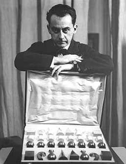 Man Ray and his chess set