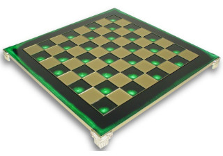 Brass & Green Chess Board