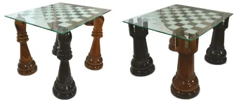 MegaChess 36 Inch Etched Glass Giant Chess Table