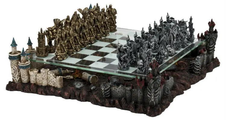 Pewter & Glass Fantasy Chess Set