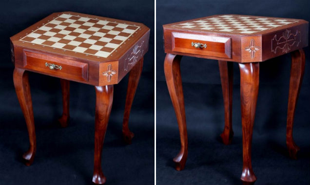 Polish Luxury Carved Chess Table
