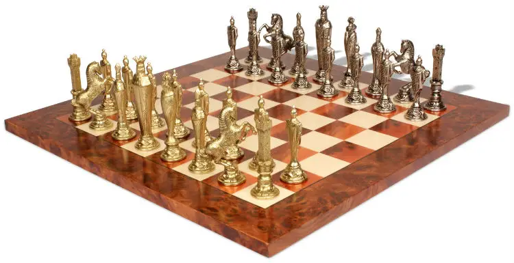 Renaissance Theme Metal Chess Set 