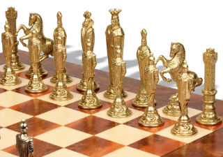 Renaissance Theme Metal Chess Set 
