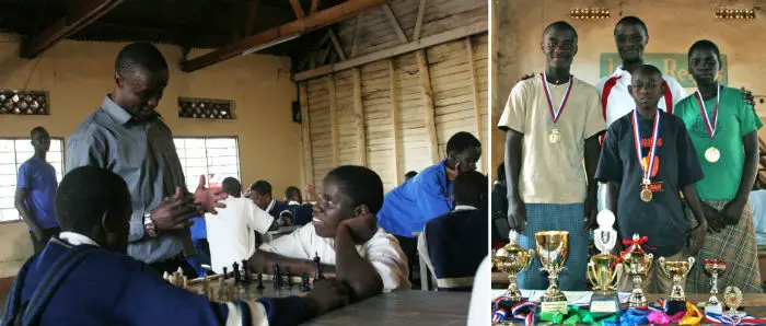 Robert Katende and his students