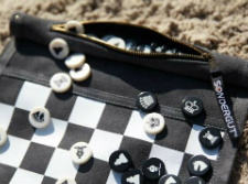 Sondergut Chess/Checkers Roll-Up Pocket Set 