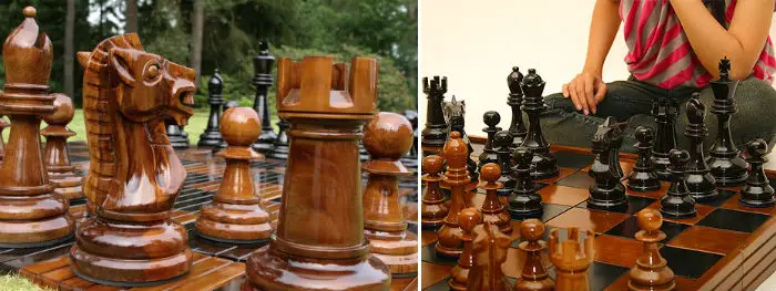 The MegaChess Teak Giant Chess Pieces 