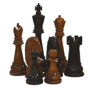Teak Giant Chess Pieces