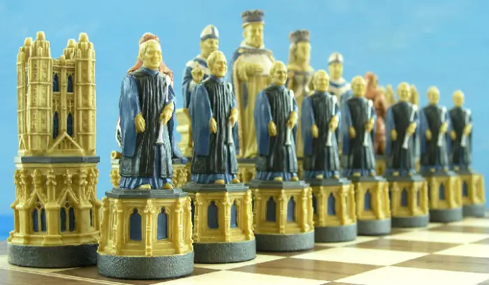 The Canterbury Cathedral Chess Set - SAC Hand-Decorated