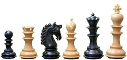 The Hurricane Series Staunton Luxury Chess Pieces in Ebony Wood & Box Wood - 4.7" King
