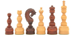 The Luxury Handcrafted Tower Series Chess Pieces in Bud Rose / Box Wood - 5" King