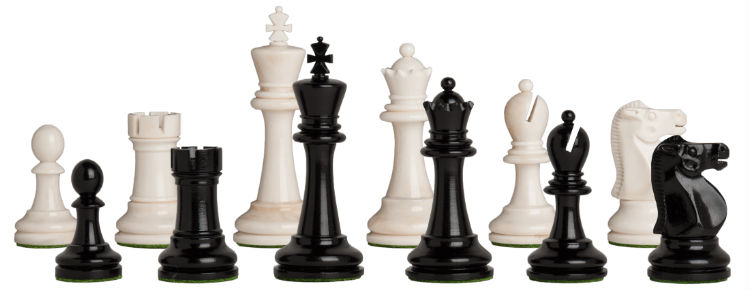 The Reykjavik II Series Bone Chess Pieces - Black & White
