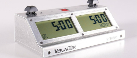 VTEK 300 Digital Chess Clock - Brushed Aluminum Version