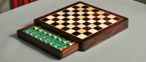 The 12" Magnetic Travel Chess Set - Indian Rosewood and Maple